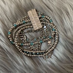 Lucky Brand Turquoise Magnetic Wrap Bracelet New